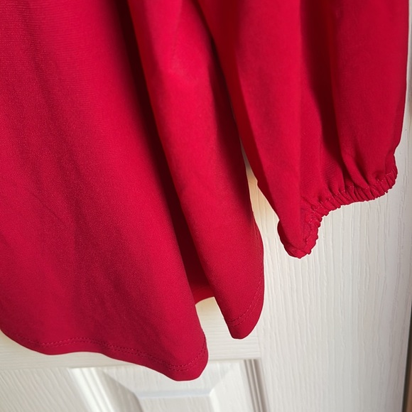 NWT LYNN RYAN CHERRY RED LONG SLEEVE BLOUSE SZ 3X - Picture 3 of 7